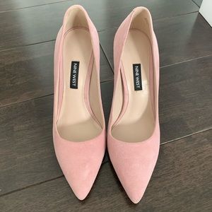 Pink Nine West suede stiletto heel